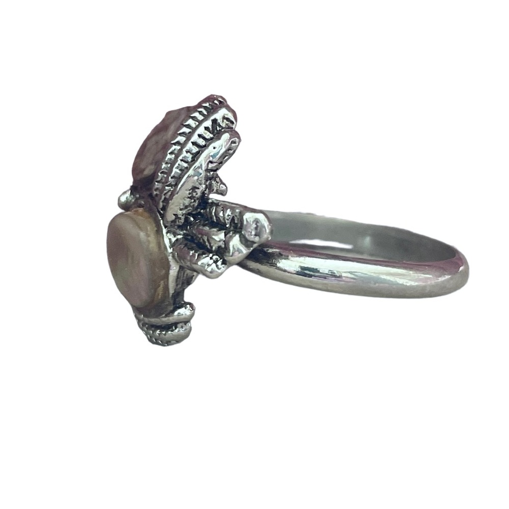 Vintage Abalone Shell Silver Ring - image 6